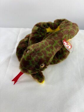 Ty Beanie Buddies Large Plush SLITHER the Snake Tag Protector